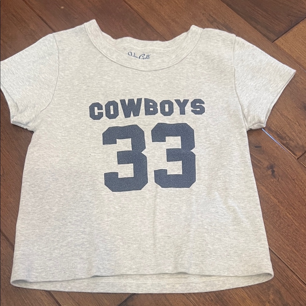 Brandy Melville Light Gray Kids Tee with Navy Print